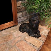 Bronze Long Hair Yorkshire Terrier Lying Down ShadowCast Figurine Medium Pet Urn - Funeral.com, Inc.