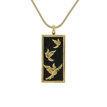 Bronze & Onyx Embossed Dove, 14K Gold - Plated Cremation Necklace - Funeral.com, Inc.