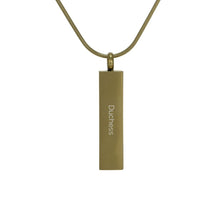 Bronze Pillar w/ Cubic Zirconias, 14K Gold - Plated Cremation Necklace - Funeral.com, Inc.