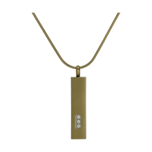 Bronze Pillar w/ Cubic Zirconias, 14K Gold - Plated Cremation Necklace - Funeral.com, Inc.