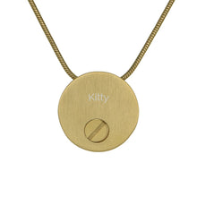 Bronze Round Cat & Yarn Pet Cremation Necklace, 14K Gold - Plated - Funeral.com, Inc.