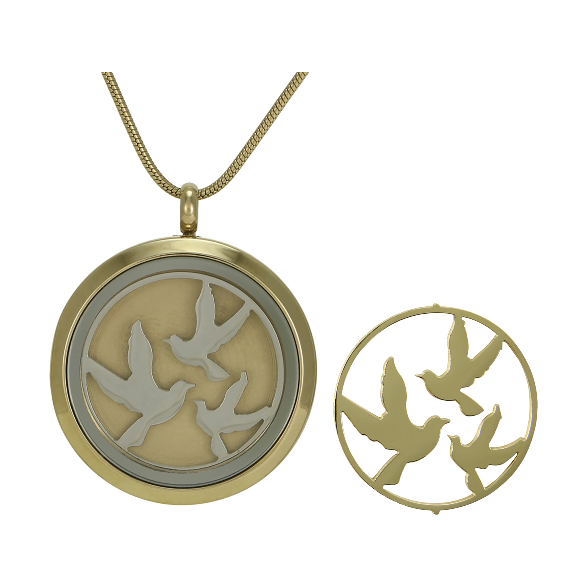 Bronze Plated Birds Cremation Necklace | 19