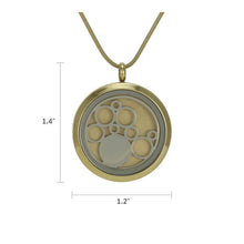 Bronze Round Hinged Circles, 14K Gold - Plated Cremation Necklace - Funeral.com, Inc.