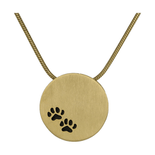 Bronze Round Pendant w/ Paw Prints Cremation Necklace - Funeral.com, Inc.