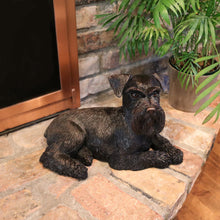 Bronze Schnauzer Lying Down with Ears Down ShadowCast Figurine Extra Large Pet Urn - Funeral.com, Inc.