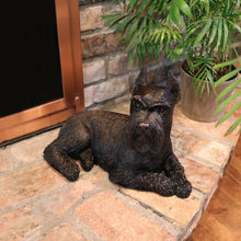 Bronze Schnauzer Lying Down with Ears Up ShadowCast Figurine Extra Large Pet Urn - Funeral.com, Inc.