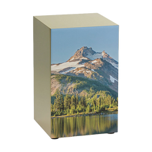 Bronze Stainless Steel Majestic Mountain & Lake View Adult Cremation Urn - Funeral.com, Inc.