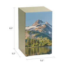 Bronze Stainless Steel Majestic Mountain & Lake View Adult Cremation Urn - Funeral.com, Inc.