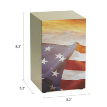 Bronze Stainless Steel Stars and Stripes Adult Cremation Urn - Funeral.com, Inc.