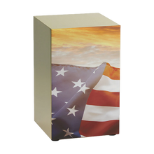 Bronze Stainless Steel Stars and Stripes Adult Cremation Urn - Funeral.com, Inc.
