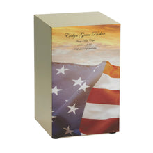 Bronze Stainless Steel Stars and Stripes Adult Cremation Urn - Funeral.com, Inc.