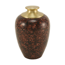 Brown Alloy Large Pet Urn with High Marble Gloss Design - Funeral.com, Inc.