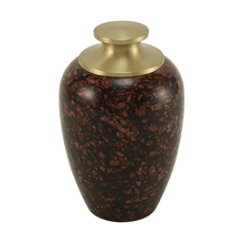 Brown Alloy Small Pet Urn with High Marble Gloss Design - Funeral.com, Inc.