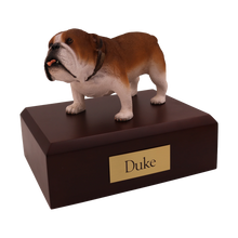 Brown and White Bulldog, Standing Figurine Pet Cremation Urn - Funeral.com, Inc.