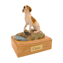 Brown and White Pointer, Sitting Figurine Pet Cremation Urn - Funeral.com, Inc.