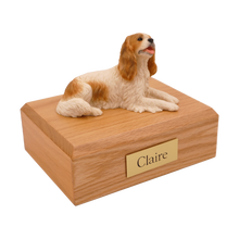 Brown King Charles Spaniel, Lying Down Figurine Pet Cremation Urn - Funeral.com, Inc.