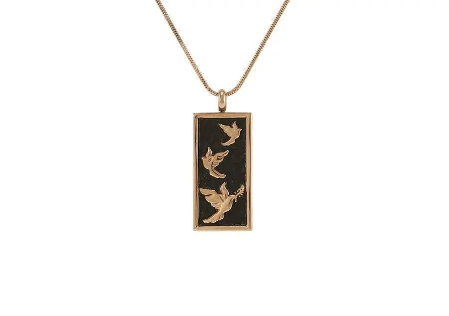 Embossed Dove Stainless Steel Cremation Jewelry Pendant - funeral.com