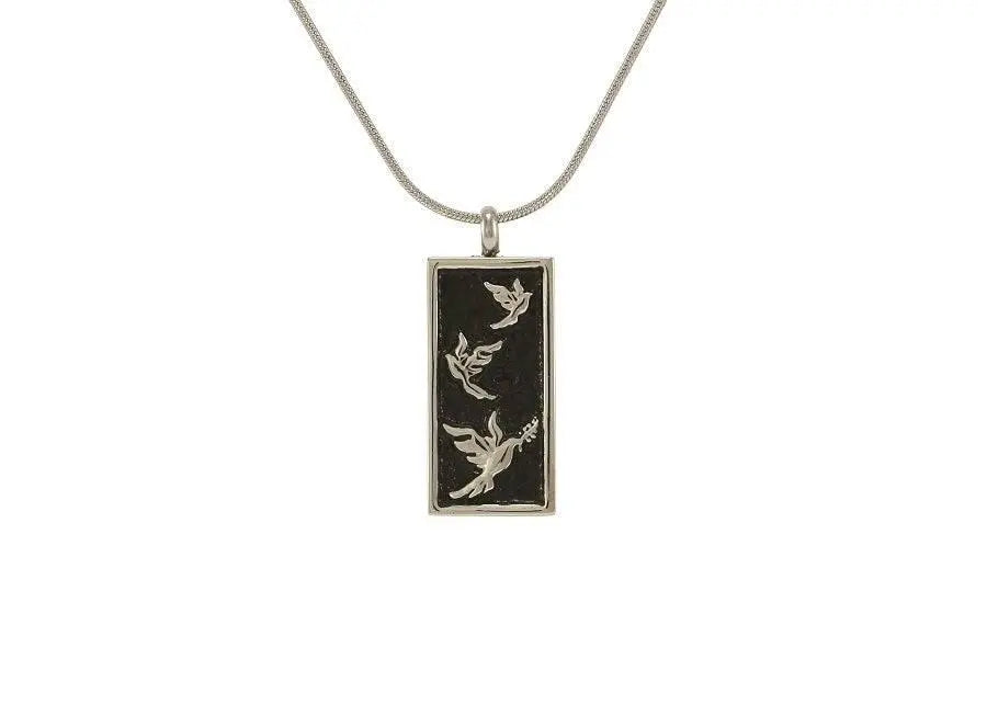 Embossed Dove Stainless Steel Cremation Jewelry Pendant - funeral.com