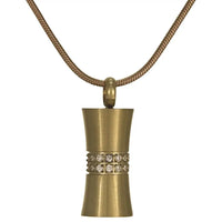 Hourglass Gold Stainless Steel Cremation Jewelry Pendant - funeral.com