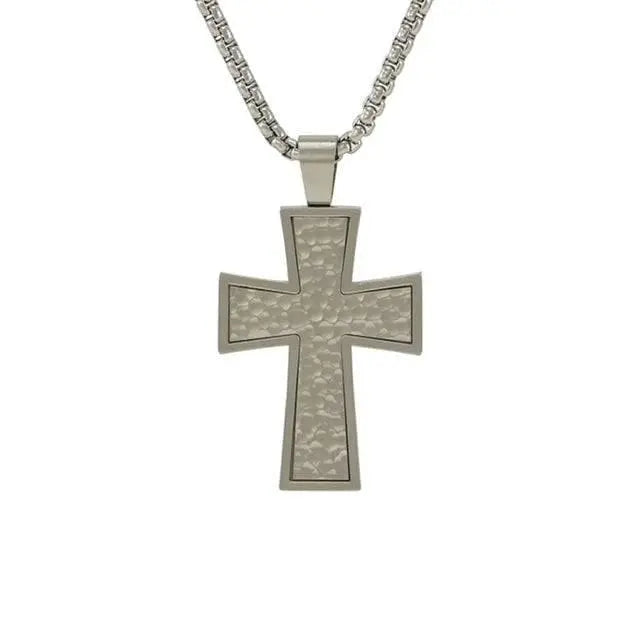 Pewter Silver Cross Stainless Steel Cremation Jewelry Pendant - funeral.com
