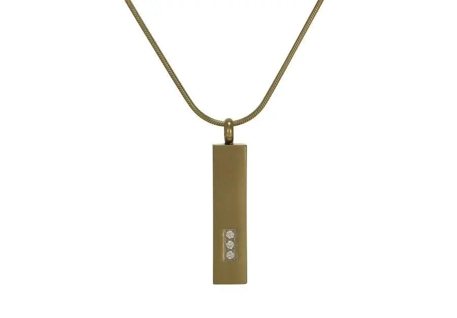 Pillar Gold Stainless Steel Cremation Jewelry Pendant - funeral.com
