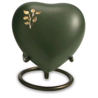 Aria Cypress Green Brass Heart Keepsake - funeral.com