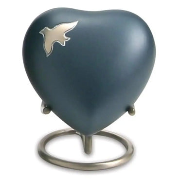 Aria Doves in Flight Brass Heart Keepsake - funeral.com