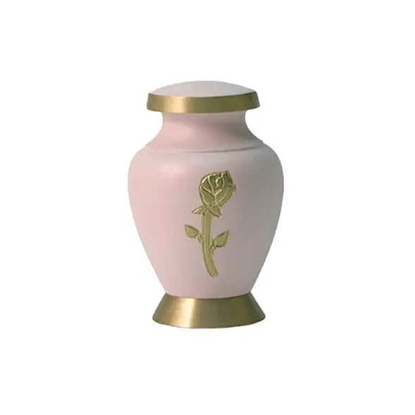 Aria Golden Rose Pink Brass Keepsake - funeral.com