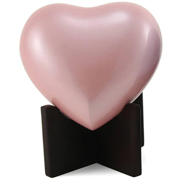 Arielle Pearl Pink Brass Heart Keepsake - funeral.com