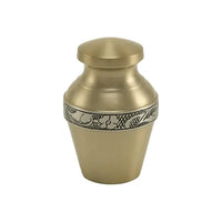 Avalon Amber Gold Brass Keepsake Full view - funeral.com