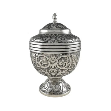 Antique Adult Silver Brass Urn - funeral.com