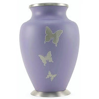 Aria Adult Butterfly Violet Brass Urn - funeral.com