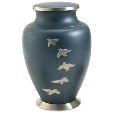 Aria Adult Doves in Flight Brass Urn - funeral.com