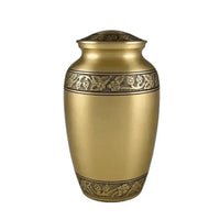 Athena Adult Flower Gold Brass Urn - funeral.com