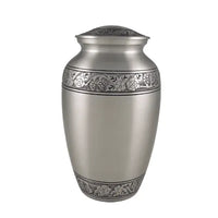 Athena Adult Flower Silver Brass Urn - funeral.com