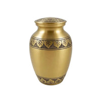 Athena Medium Honey Gold Brass Urn Full view - funeral.com