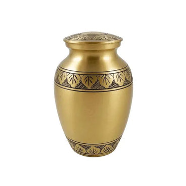 Athena Medium Honey Gold Brass Urn - funeral.com