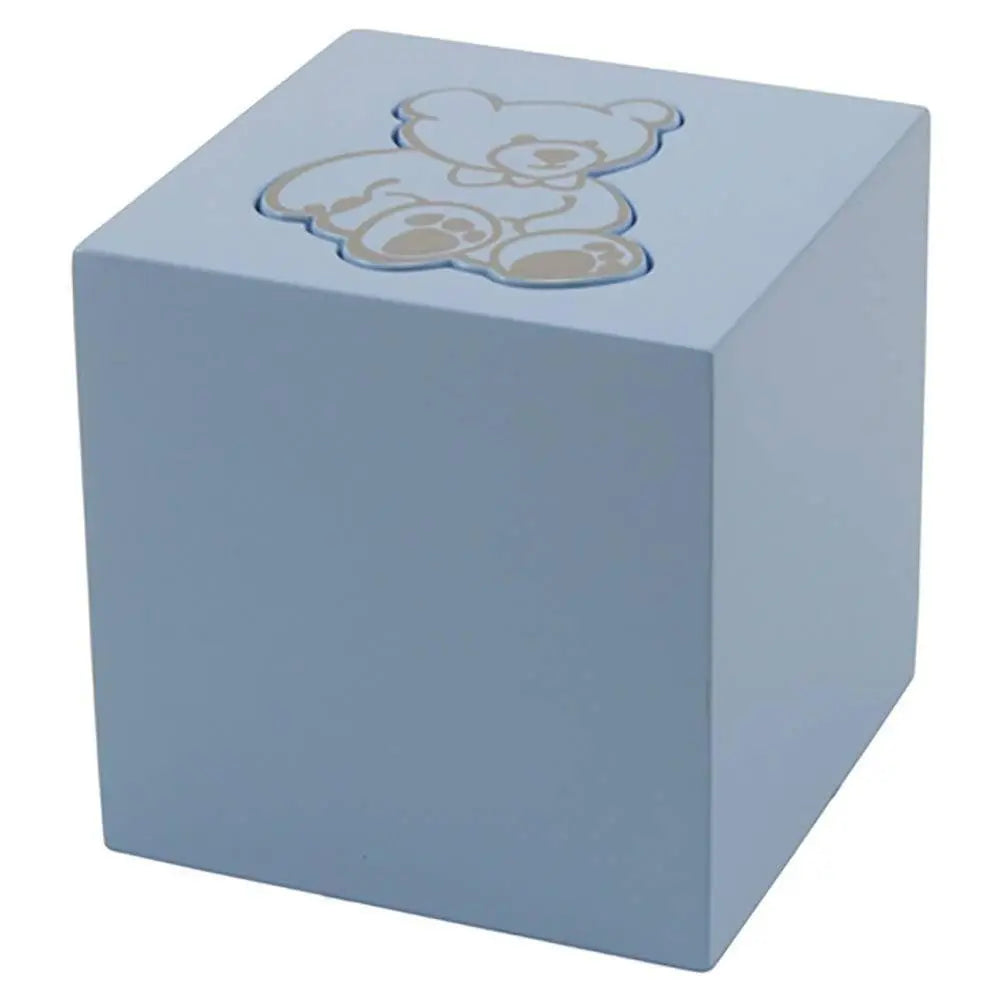 Bear Cubes Extra Small Blue Wood Infant Urn - funeral.com