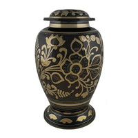 Blossom Adult Black Brass Urn - funeral.com