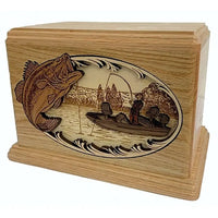 Boat Fishing Adult Bass Wood Urn - funeral.com