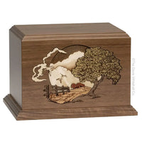 Country Lane Adult Dark Brown Wood Urn - funeral.com