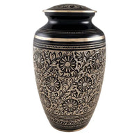 Posies Adult Black and Gold Brass Urn