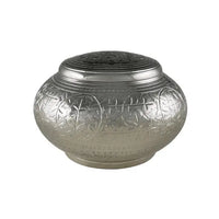 Leaves Medium Silver Brass Urn - funeral.com