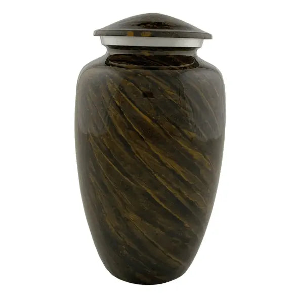 Pantera Adult Brown Marble Brass Urn - funeral.com