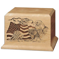 Patriot Adult Natural Brown Hardwood Urn - funeral.com