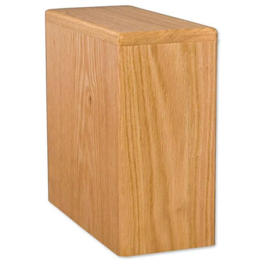 Simple Adult Rectangular Oak Wood Urn - funeral.com