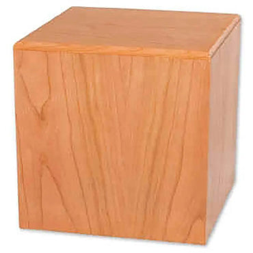Simple Adult Square Cherry Wood Urn - funeral.com