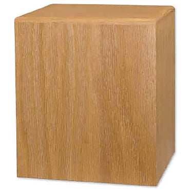 Simple Adult Square Oak Wood Urn - funeral.com