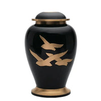 Soaring Ebony Adult Black Brass Urn - funeral.com