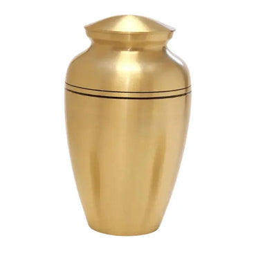 Spartan Adult Amber Gold Brass Urn - funeral.com